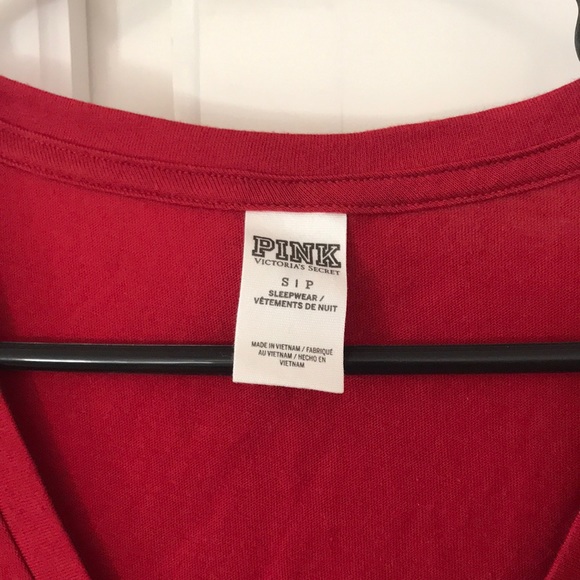 PINK v-neck red T-shirt - Picture 2 of 4